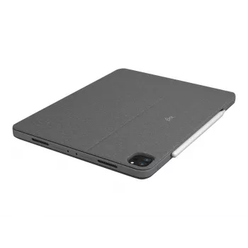 Logitech Combo Touch klaviatūra ir aplanko dėklas su jutikliniu kilimėliu, foniniu apšvietimu, Apple Smart Connector, AZERTY prancūziškas išdėstymas, Oxford Gray, skirta Apple 12,9 colio iPad Pro (5 kartos)