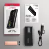 AXAGON EEM2-SD2B Išorinis korpusas 10Gbps M.2 NVMe/SATA SSD su LED ekranu, USB-C, juodas