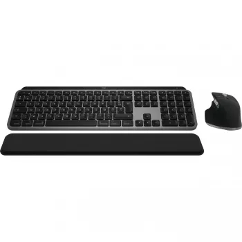 Logitech Master Series MX Keys S Combo for Mac - Belaidis klaviatūros ir pelės rinkinys - Pilno dydžio - Su apšvietimu - AZERTY prancūziškas - Kosminė pilka (920-012841)