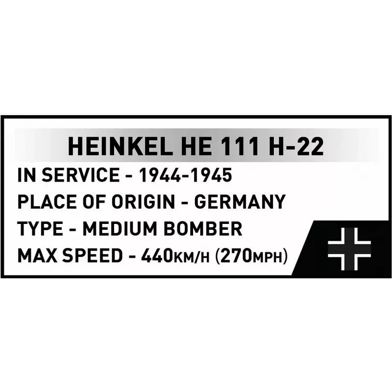 COBI Heinkel HE 111 H-22 su V1 skraidančiąja bomba konstrukcinių blokelių rinkinys, 927 dalys