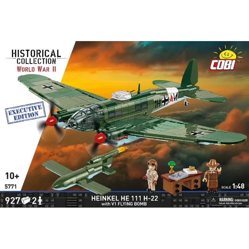COBI Heinkel HE 111 H-22 su V1 skraidančiąja bomba konstrukcinių blokelių rinkinys, 927 dalys