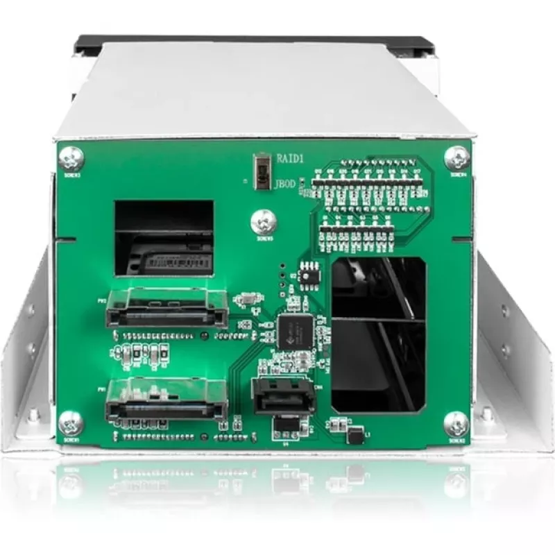 ICY BOX FatCage 2x 2.5/3.5 SATA HDD/SSD RAID 1 in 5.25 Bay Black/Silver