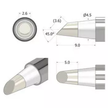 iFixit FixHub litavimo antgalis kūginis-kaltas 2,6 mm sidabrinis
