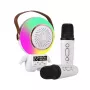 Extralink Kids Astro LED belaidis karaoke garsiakalbis su dviem mikrofonais, baltas