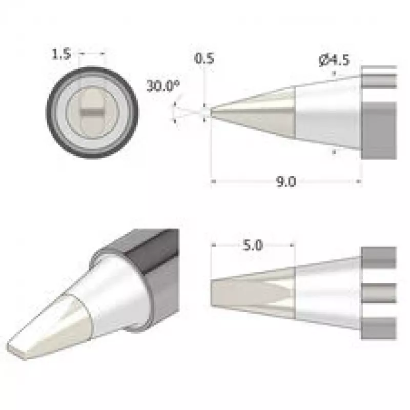 iFixit FixHub lituoklio antgalis kaltas 1,5 mm sidabrinis