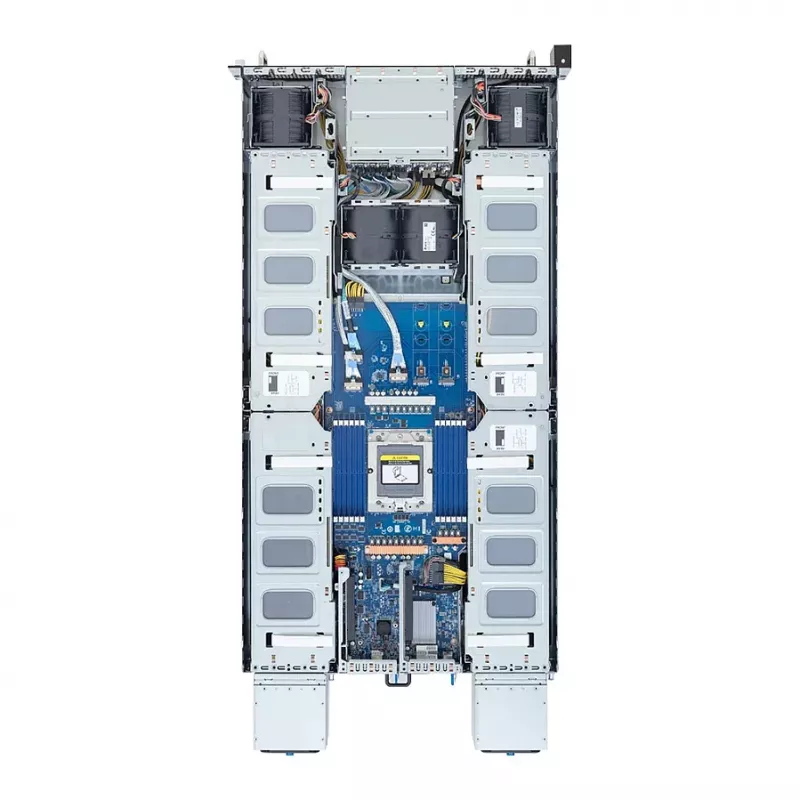 Gigabyte G294-Z21-AAP2 2U stelažinis serveris, vienas lizdas SP5, AMD EPYC 9004, 12x DDR5, 8x PCIe Gen5, 2x 2200W perteklinis maitinimo šaltinis