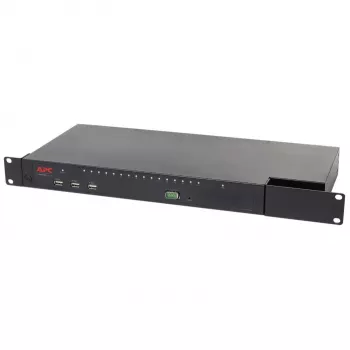 APC KVM1116R KVM Switch - 1 vietinis vartotojas, 16 prievadų, VGA, USB, 1U montavimas į stelažą