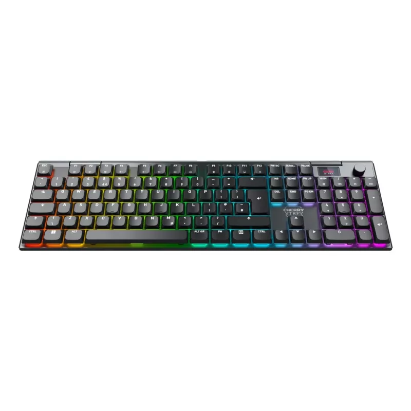 CHERRY XTRFY MX 10.1 Wireless Full-Size Mechanical Gaming Keyboard, Tri-Mode (USB-C, 2.4 GHz, Bluetooth 5.1), Cherry MX RGB Red Switches, Per-Key RGB, QWERTY, Black