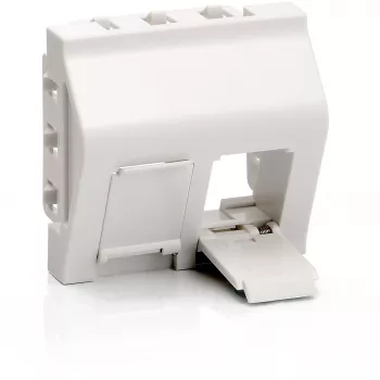 EQUIP French Modular Faceplate Insert 2 Ports Keystone 45x45mm Pure White RAL9010