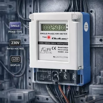 Qoltec Single Phase Electronic Energy Meter 230V 5(60)A LCD