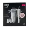 Braun Silk-épil 7 7-441 Epiliatorius - Sidabrinis/Baltas - 40 pincetų - MicroGrip - 0,5 mm - Įkraunamas - Integruota baterija