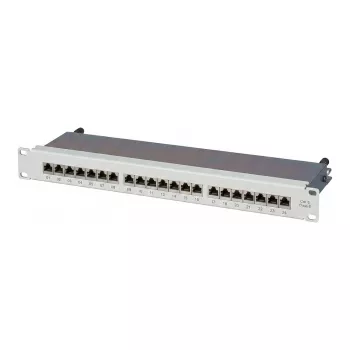 EFB Elektronik 19 inch 1U 24 prievadų pataisų skydelis, be modulių, pilkas (RAL 7035)