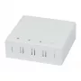 Synergy 21 FTTH sieninė dėžė 4 SC-S arba LC-D adapteriams, 80x80mm su kabelių valdymu, DIN-bėgelis/siena, užspaudimas