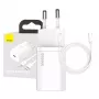 Baseus Super Si Quick Charger 20W USB-C su kabeliu (balta)