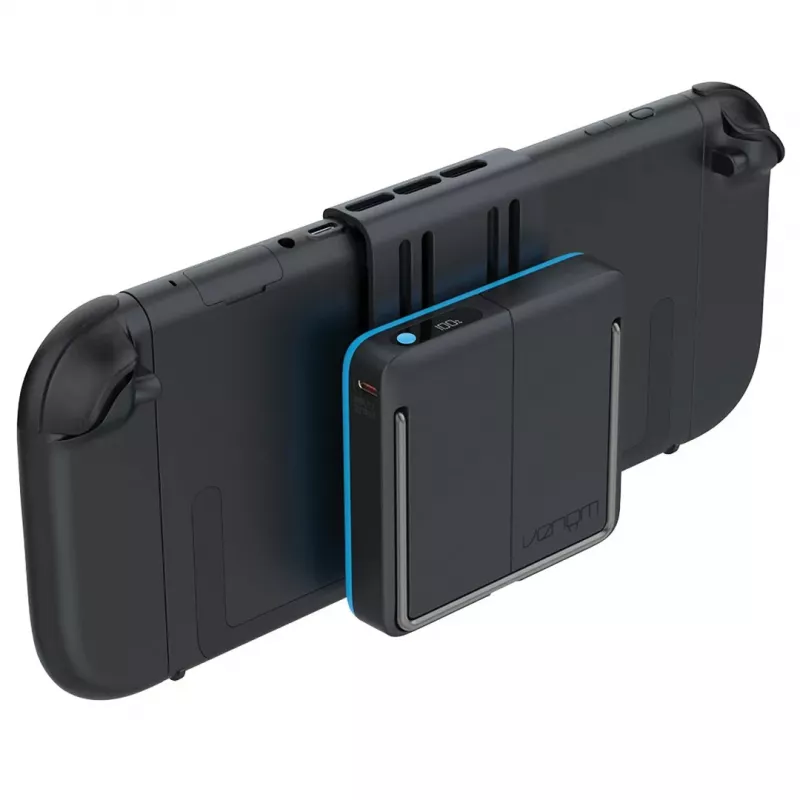 Venom Įkrovimo Dėklas, skirtas Nintendo Switch 2 - Kieto Korpuso Nešiojimo Dėklas su 10 000 mAh Power Bank, Juodas
