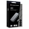 CONCEPTRONIC USB-C į 2x Gigabit Ethernet + 2x USB-A 3.2 Gen 1 adapteris, 0,3 m, pilka