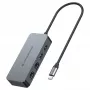 CONCEPTRONIC USB-C į 2x Gigabit Ethernet + 2x USB-A 3.2 Gen 1 adapteris, 0,3 m, pilka