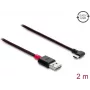 Delock EASY-USB 2.0 laidas USB Type-A kištukas į USB Type-C kištuką kampuotas kairėn/dešinėn 2 m juodas (81547)