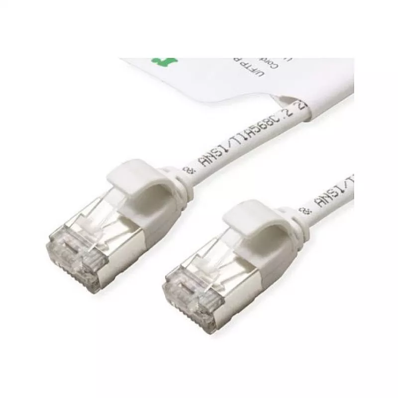 ROLINE GREEN U/FTP Patch Cable Cat.6A (Class EA), LSOH, Slim, White, 1.5 m
