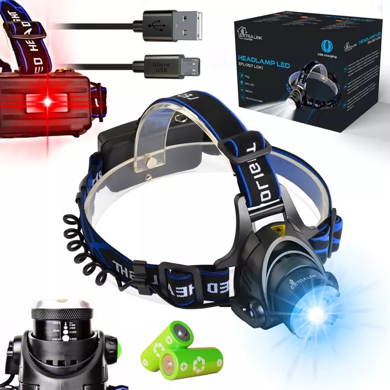 Extralink EFL-057 Loki LED priekinė lemputė, USB įkrovimas, 350 liumenų, judesio jutiklis