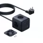 Baseus EnerFill FA11 67W Maitinimo lizdų kubas su 3 EU kištukiniais lizdais, 2 USB-C ir 1 USB-A, 1,5 m kabeliu, juodas