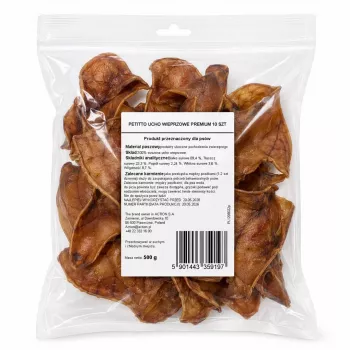 PETITTO Kiaulės ausies skanėstas šunims 10 vnt. 40g