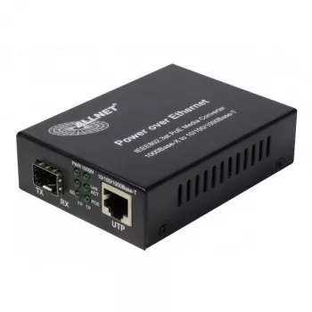 ALLNET PoE Media Converter 10/100/1000Base-T į 1000Base-SX/LX SFP Mini-GBIC, vienmodis/daugiamodis, 15.4W/30W PoE, ALL-MC202P-SFP1-PoE