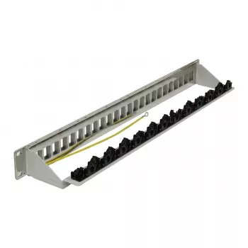 Synergy 21 Keystone Patch Panel 24-Port 1U Light Grey V4 su kabelio spaustuku