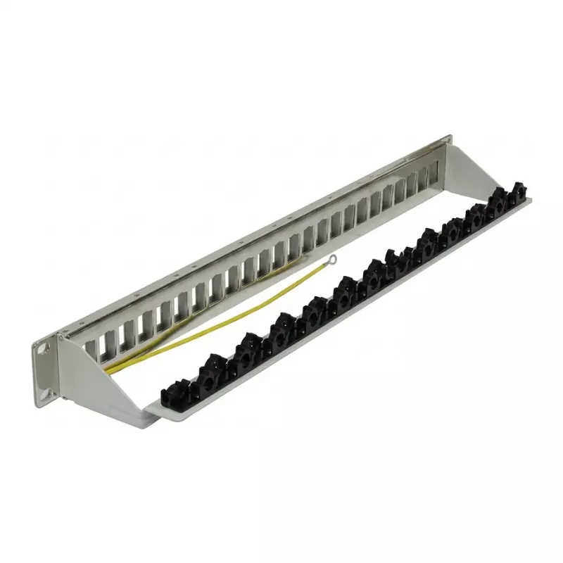 Synergy 21 Keystone Patch Panel 24-Port 1U Light Grey V4 su kabelio spaustuku