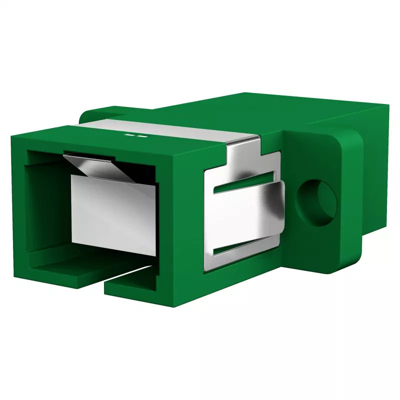 EFB Elektronik SC/APC Simplex Single Mode Fiber Optic Coupler with Shutter, Green, Zirconia Ceramic Sleeve