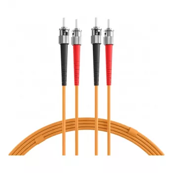 EFB Elektronik ECOFIBER Duplex ST-ST OM1 Fiber Optic Patch Cable, 3m, LSZH, Orange, 3.0mm