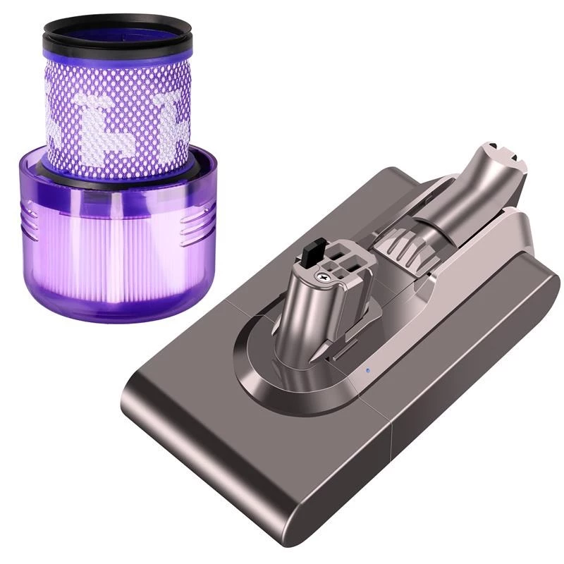 Extralink atsarginė baterija ir filtras, skirta Dyson V11 V15 SV46 SV47, 25.2V 4000mAh, užspaudžiamo tipo