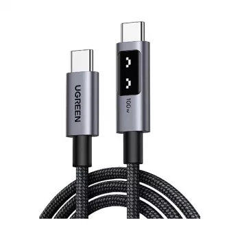 UGREEN Uno L509 100W USB-C į USB-C PD greito įkrovimo laidas su LED 2m Juodas