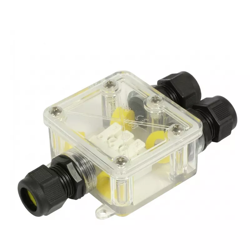 Synergy21 Outdoor Cable Connector IP68 Box 3 Ports Transparent