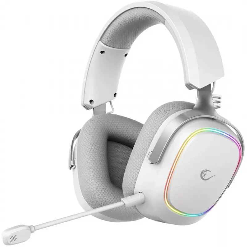 Rampage RETSU belaidės ausinės ant galvos, BT 2.4G RGB, baltos