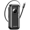 AWEI PowerBank PA-9 10000mAh 22.5W su įtraukiamu kabeliu, juoda