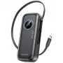 AWEI PowerBank PA-9 10000mAh 22.5W su įtraukiamu kabeliu, juoda