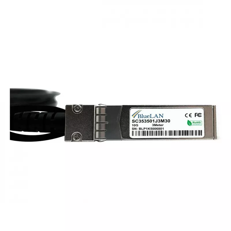 BlueOptics suderinamas Extreme Networks 10305 BlueLAN 10GBASE-CR pasyvus SFP+ į SFP+ tiesioginio prijungimo kabelis, 3 m, AWG30 (10305-BL)