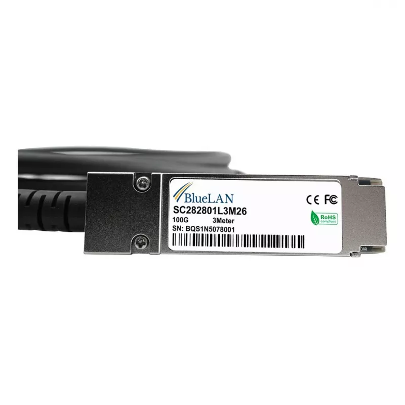 BlueLAN 10411-BL suderinamas Extreme Networks QSFP28 tiesioginio prijungimo kabelis, 100GBASE-CR4, InfiniBand EDR, 30AWG, 1 metras