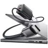 USAMS JC Series CC266 65W GaN Greitasis Įkroviklis 2xUSB-C 1xUSB-A su Integruotu USB-C Kabeliu 1,5m Baltas
