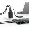 USAMS JC Series CC266 65W GaN Greitasis Įkroviklis 2xUSB-C 1xUSB-A su Integruotu USB-C Kabeliu 1,5m Baltas
