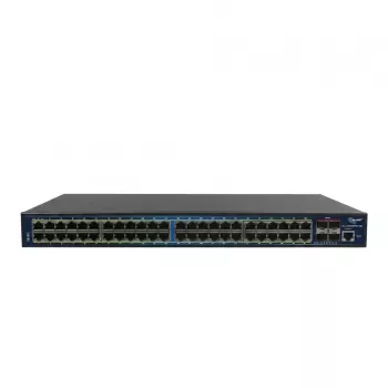ALLNET ALL-SG8652PMJ-10G-850W pilnai valdomas Layer 2+ jungiklis, 52 prievadai (48x GbE PoE+, 4x 10G SFP+), PoE biudžetas 850W, 19 colių montavimui į stelažą, JSON API