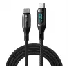 Good Connections USB 2.0 įkrovimo ir duomenų kabelis 100W su skaitmeniniu ekranu USB-C į USB-C 1m juodas