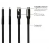 Good Connections USB 2.0 įkrovimo ir duomenų kabelis 100W su skaitmeniniu ekranu USB-C į USB-C 1m juodas
