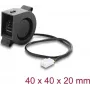Delock Radialinis pūtimo ventiliatorius 12 V DC 40 x 40 x 20 mm su 3 kontaktų jungtimi, juodas (67489)