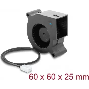 Delock Blower Fan 12 V DC 60 x 60 x 25 mm su 3 kontaktų ventiliatoriaus jungtimi, juoda (67492)