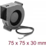 Delock Radialinis pūtimo ventiliatorius 12 V DC 75 x 75 x 30 mm su 3 kontaktų jungtimi, juodas (67495)