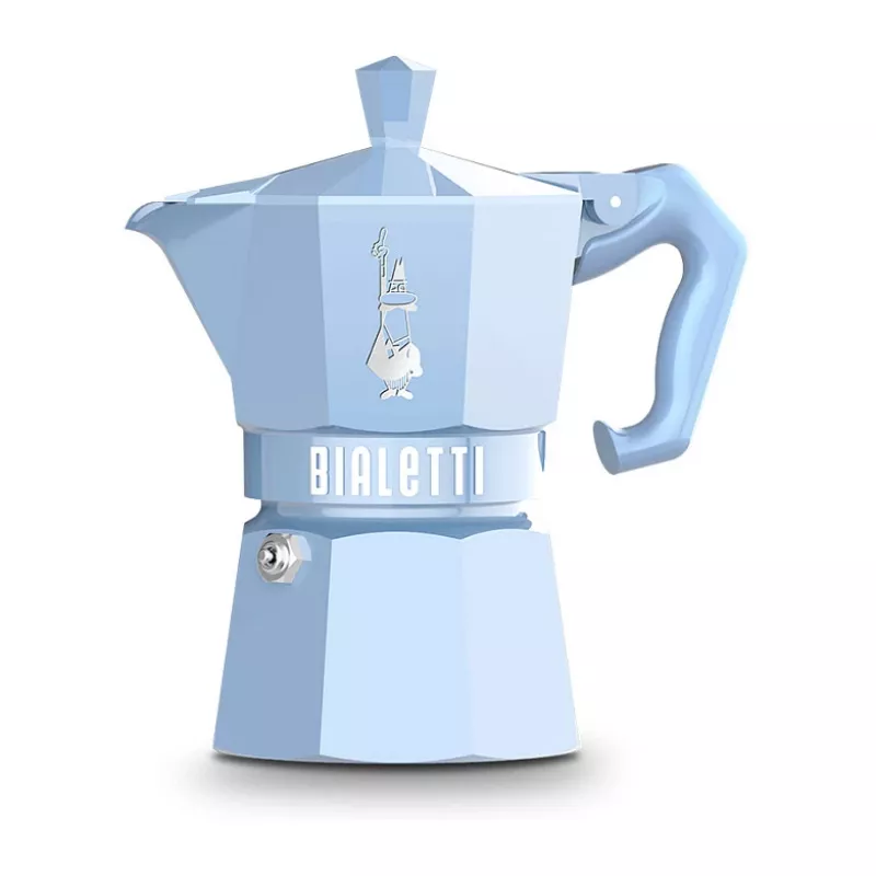 Bialetti MOKA EXCLUSIVE 3-Cup Stovetop Espresso Maker Light Blue (9061)