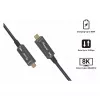 Equip USB-C 3.2 į USB-C aktyvus optinis kabelis 8K PD60W 5m juodas