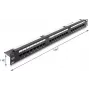 Delock 19 inch 1U Patch Panel 24 Port Cat.6 su LED ir įtempimo mažinimo juosta, neekranuotas, juodas (91087)